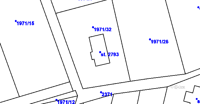 Parcela st. 2793 v KÚ Lomnice nad Popelkou, Katastrální mapa