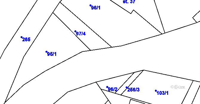 Parcela st. 245/24 v KÚ Ploužnice pod Táborem, Katastrální mapa