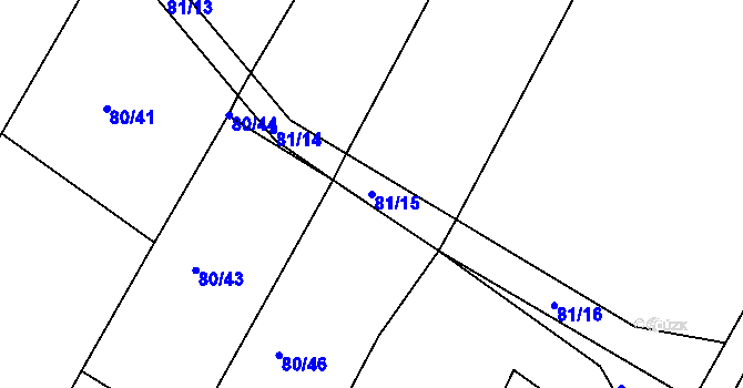 Parcela st. 81/15 v KÚ Želechy, Katastrální mapa