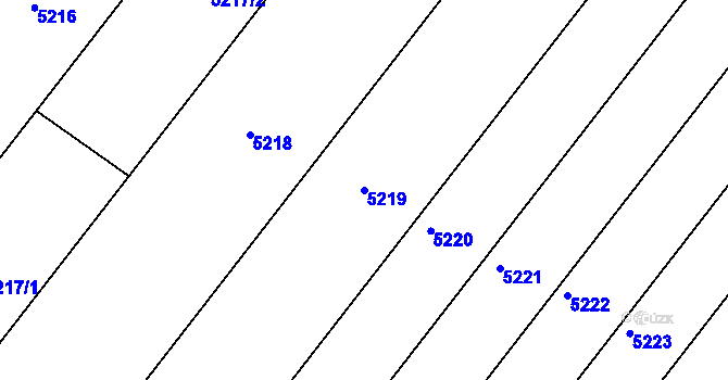 Parcela st. 5219 v KÚ Lomy u Jemnice, Katastrální mapa