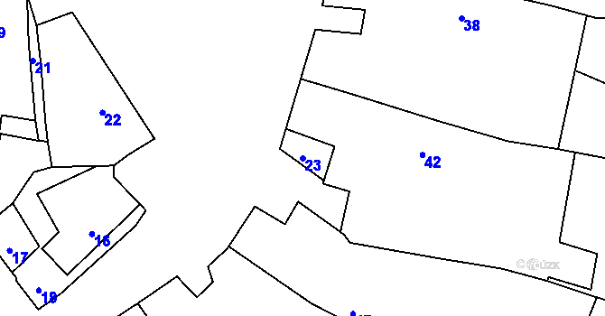 Parcela st. 23 v KÚ Lomy u Jemnice, Katastrální mapa