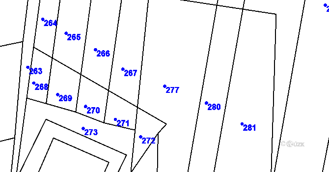 Parcela st. 277 v KÚ Lomy u Jemnice, Katastrální mapa