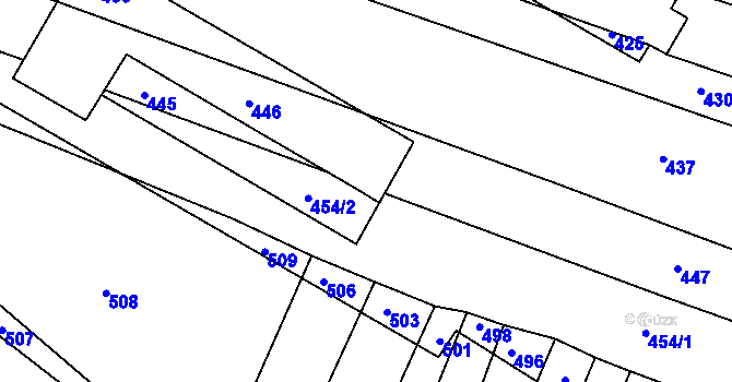 Parcela st. 453 v KÚ Lomy u Jemnice, Katastrální mapa