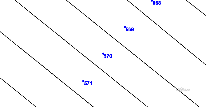 Parcela st. 570 v KÚ Lomy u Jemnice, Katastrální mapa