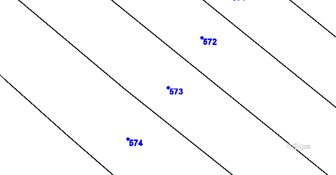 Parcela st. 573 v KÚ Lomy u Jemnice, Katastrální mapa