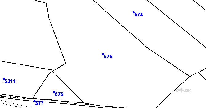 Parcela st. 575 v KÚ Lomy u Jemnice, Katastrální mapa