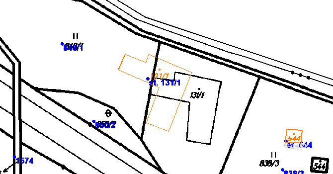 Parcela st. 131/1 v KÚ Lopeník, Katastrální mapa