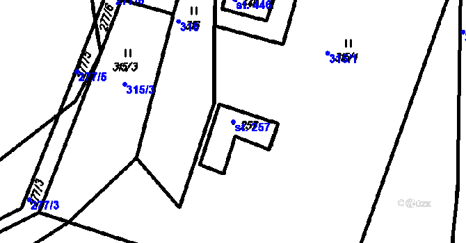 Parcela st. 257 v KÚ Lopeník, Katastrální mapa