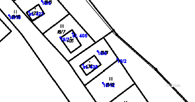 Parcela st. 18/8 v KÚ Lopeník, Katastrální mapa