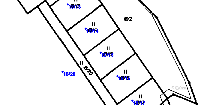 Parcela st. 18/15 v KÚ Lopeník, Katastrální mapa