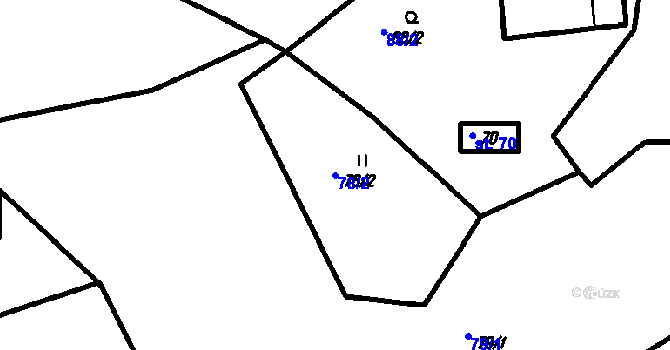 Parcela st. 78/2 v KÚ Lopeník, Katastrální mapa