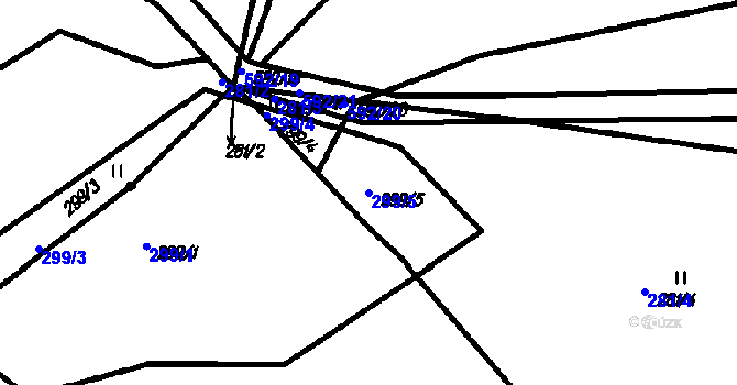 Parcela st. 299/5 v KÚ Lopeník, Katastrální mapa