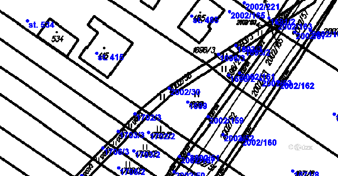 Parcela st. 2002/30 v KÚ Lopeník, Katastrální mapa