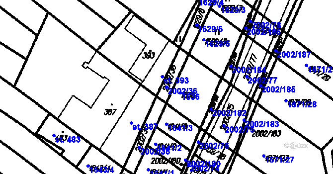 Parcela st. 2002/36 v KÚ Lopeník, Katastrální mapa