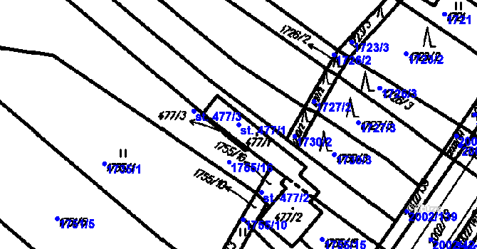 Parcela st. 477/1 v KÚ Lopeník, Katastrální mapa