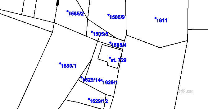 Parcela st. 547 v KÚ Losiná u Plzně, Katastrální mapa