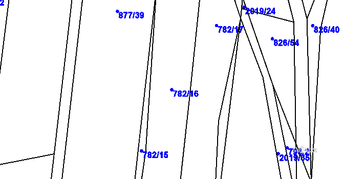 Parcela st. 782/16 v KÚ Losiná u Plzně, Katastrální mapa