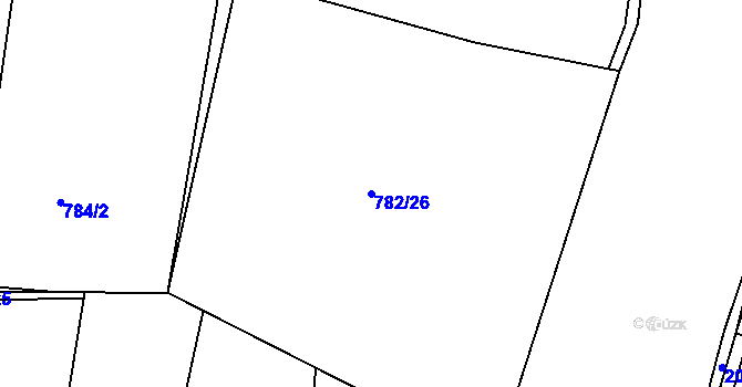 Parcela st. 782/26 v KÚ Losiná u Plzně, Katastrální mapa