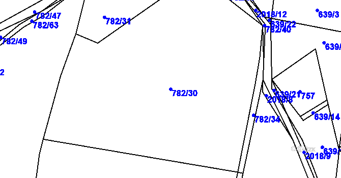 Parcela st. 782/30 v KÚ Losiná u Plzně, Katastrální mapa