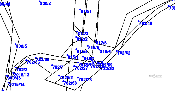 Parcela st. 815/5 v KÚ Losiná u Plzně, Katastrální mapa