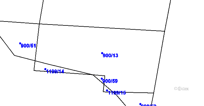 Parcela st. 900/13 v KÚ Losiná u Plzně, Katastrální mapa