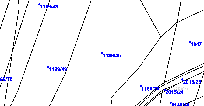 Parcela st. 1199/35 v KÚ Losiná u Plzně, Katastrální mapa
