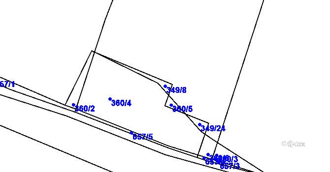 Parcela st. 349/8 v KÚ Lošánky, Katastrální mapa