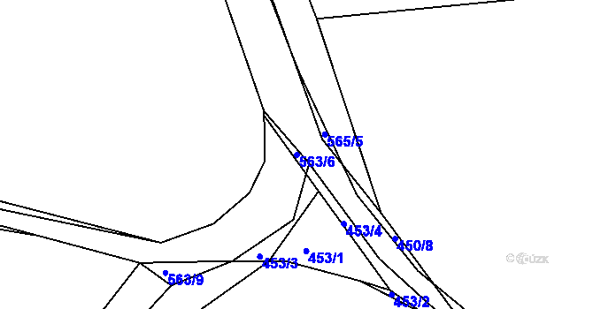 Parcela st. 563/6 v KÚ Lošánky, Katastrální mapa