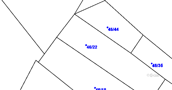 Parcela st. 46/22 v KÚ Lošany, Katastrální mapa