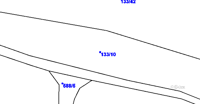 Parcela st. 133/10 v KÚ Lošany, Katastrální mapa