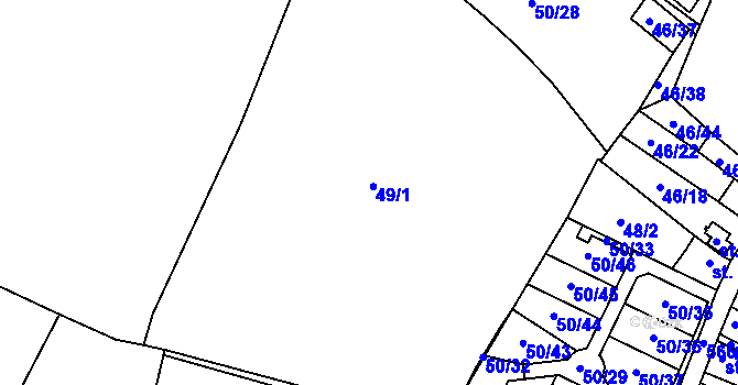Parcela st. 49 v KÚ Lošany, Katastrální mapa