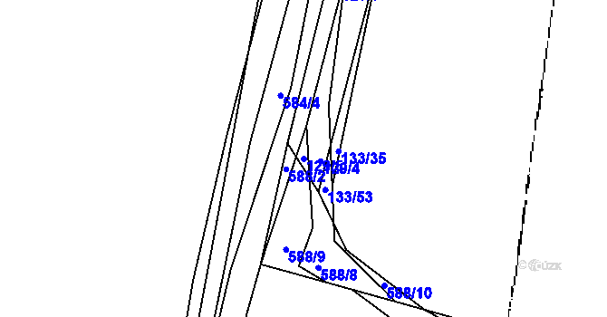 Parcela st. 129/5 v KÚ Lošany, Katastrální mapa
