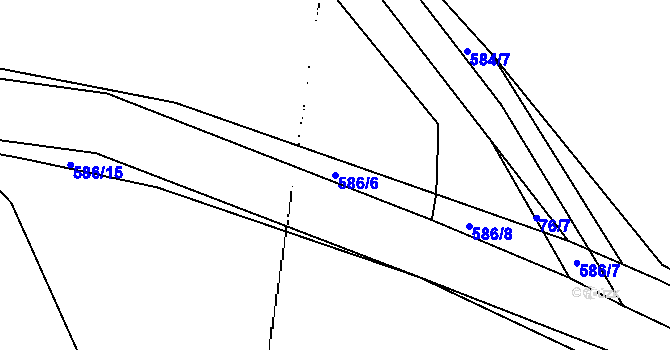 Parcela st. 586/6 v KÚ Lošany, Katastrální mapa