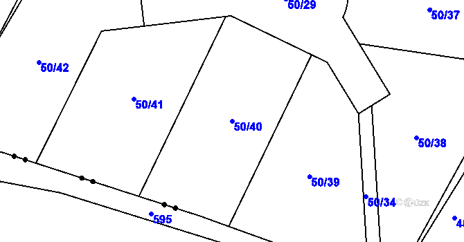 Parcela st. 50/40 v KÚ Lošany, Katastrální mapa