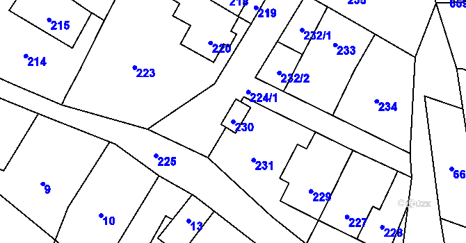 Parcela st. 230 v KÚ Lošov, Katastrální mapa