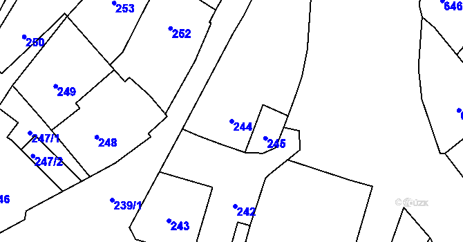 Parcela st. 244 v KÚ Lošov, Katastrální mapa
