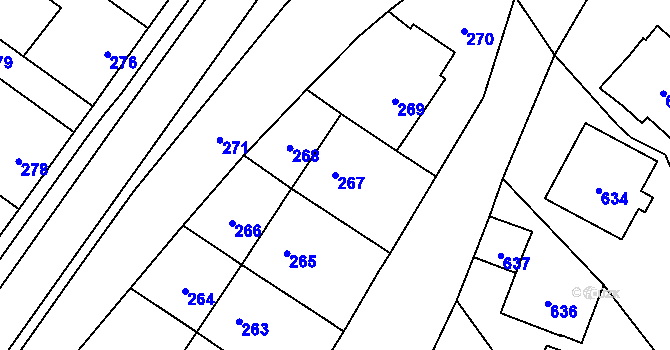Parcela st. 267 v KÚ Lošov, Katastrální mapa