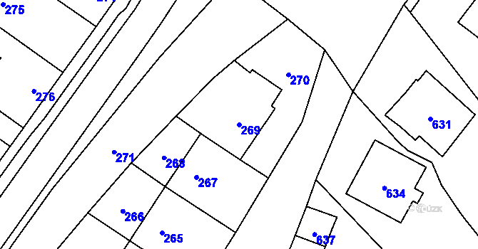 Parcela st. 269 v KÚ Lošov, Katastrální mapa