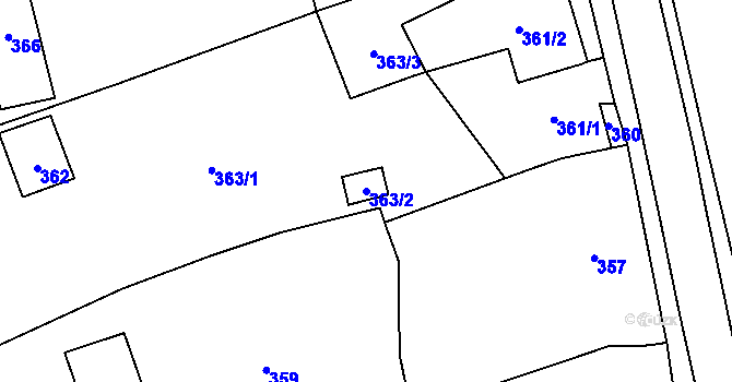 Parcela st. 363/2 v KÚ Lošov, Katastrální mapa