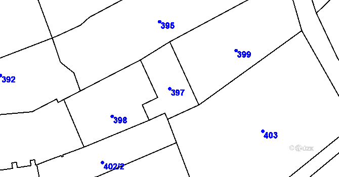 Parcela st. 397 v KÚ Lošov, Katastrální mapa