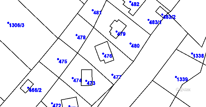 Parcela st. 476 v KÚ Lošov, Katastrální mapa