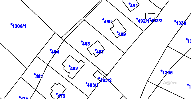 Parcela st. 487 v KÚ Lošov, Katastrální mapa