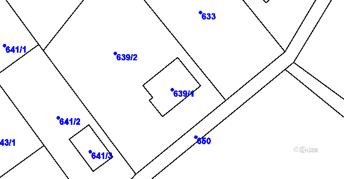 Parcela st. 639/1 v KÚ Lošov, Katastrální mapa