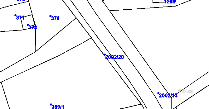 Parcela st. 2002/20 v KÚ Lošov, Katastrální mapa