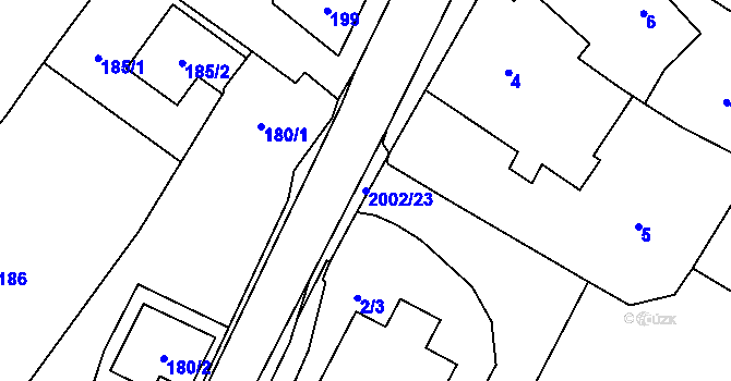 Parcela st. 2002/23 v KÚ Lošov, Katastrální mapa