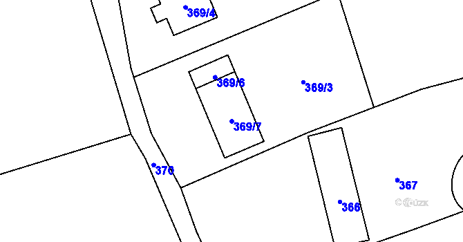 Parcela st. 369/7 v KÚ Lošov, Katastrální mapa
