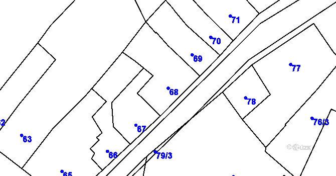 Parcela st. 68 v KÚ Loštice, Katastrální mapa