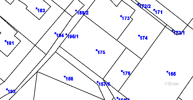Parcela st. 175 v KÚ Loštice, Katastrální mapa