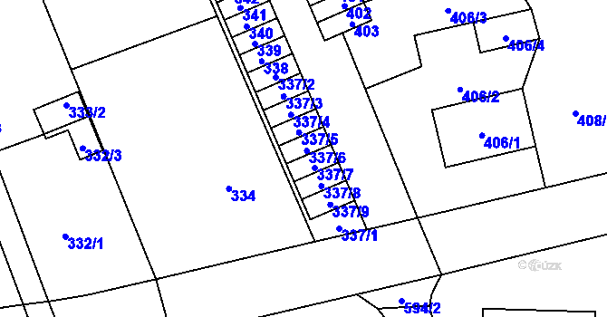 Parcela st. 337 v KÚ Loštice, Katastrální mapa