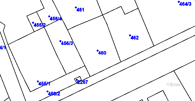 Parcela st. 460 v KÚ Loštice, Katastrální mapa